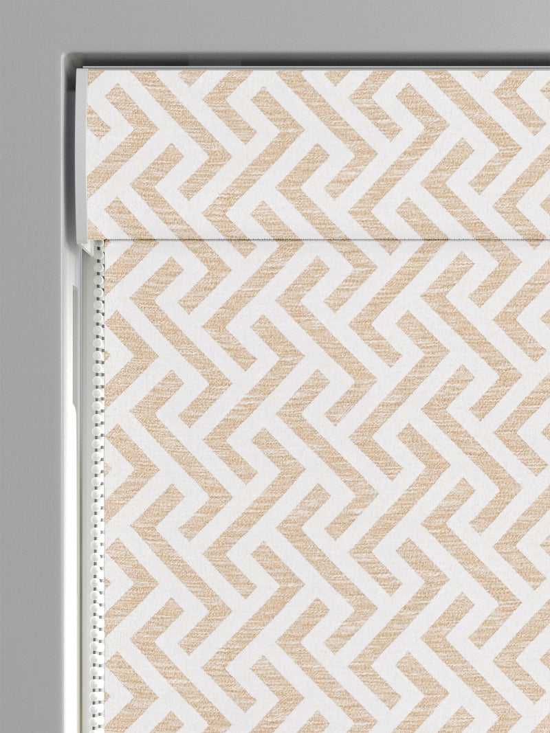 Natural Amble roman blind with gold geometric design - British product
