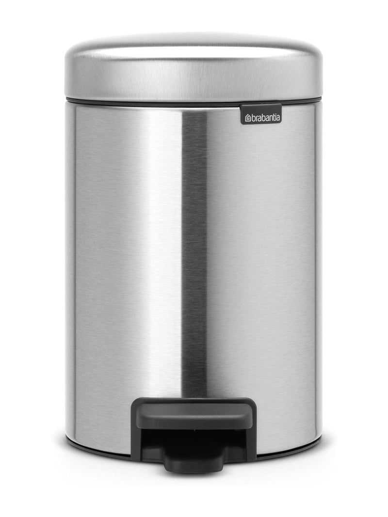Brabantia Silver NewIcon Matt Steel Fingerprint Proof Pedal Bin 3L - British product