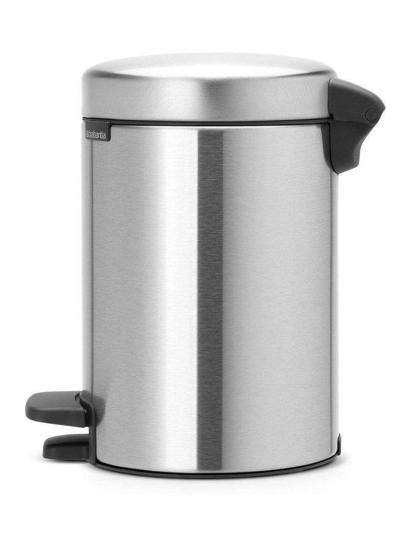 Brabantia Silver NewIcon Matt Steel Fingerprint Proof Pedal Bin 3L - British product