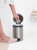 Brabantia Silver NewIcon Matt Steel Fingerprint Proof Pedal Bin 3L - British product