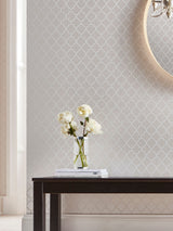 Next Graham & Brown White Trelliage Bead Pearl Wallpaper 10M- Buy online at McGrocer