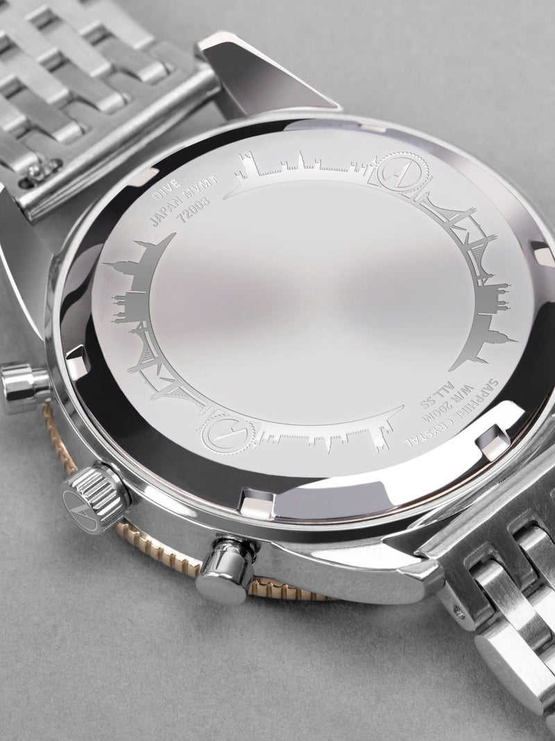 Accurist Dive Mens Silver Tone Stainless Steel Bracelet Chronograph Watch