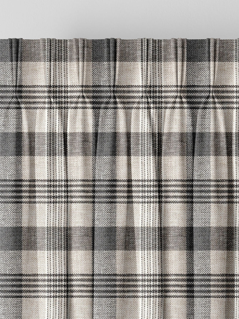 Cleveland check black made to measure curtains, UK version