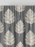 Grey Finn made to measure curtains leaf design (British brand)