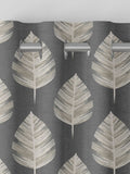 Grey Finn made to measure curtains leaf design (British brand)