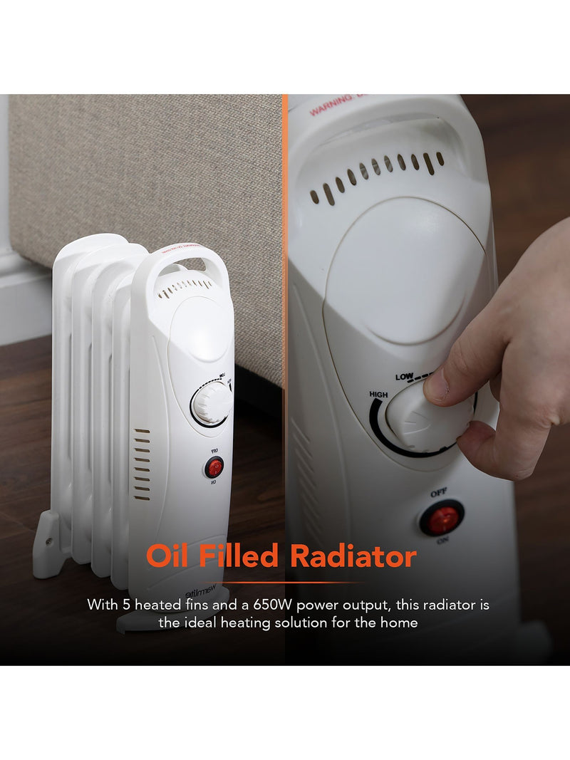 Warmlite oil filled radiator 650W thermostat, UK version