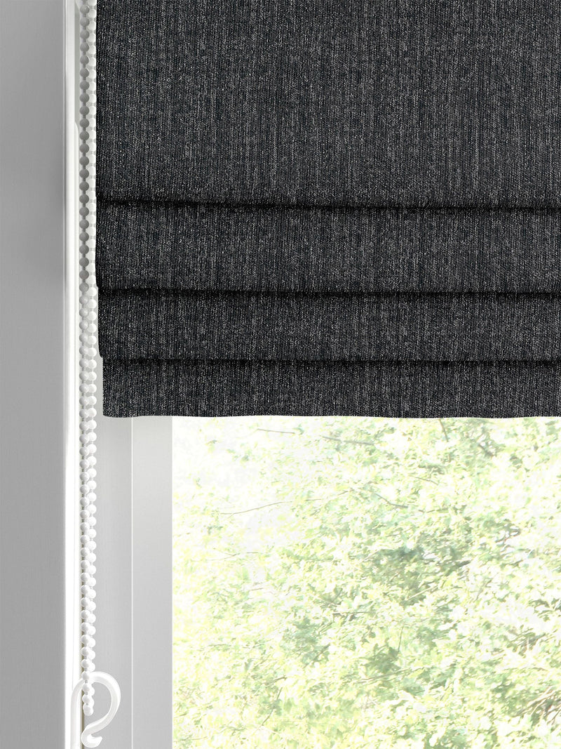 Black glittery roman blind made to measure - British product
