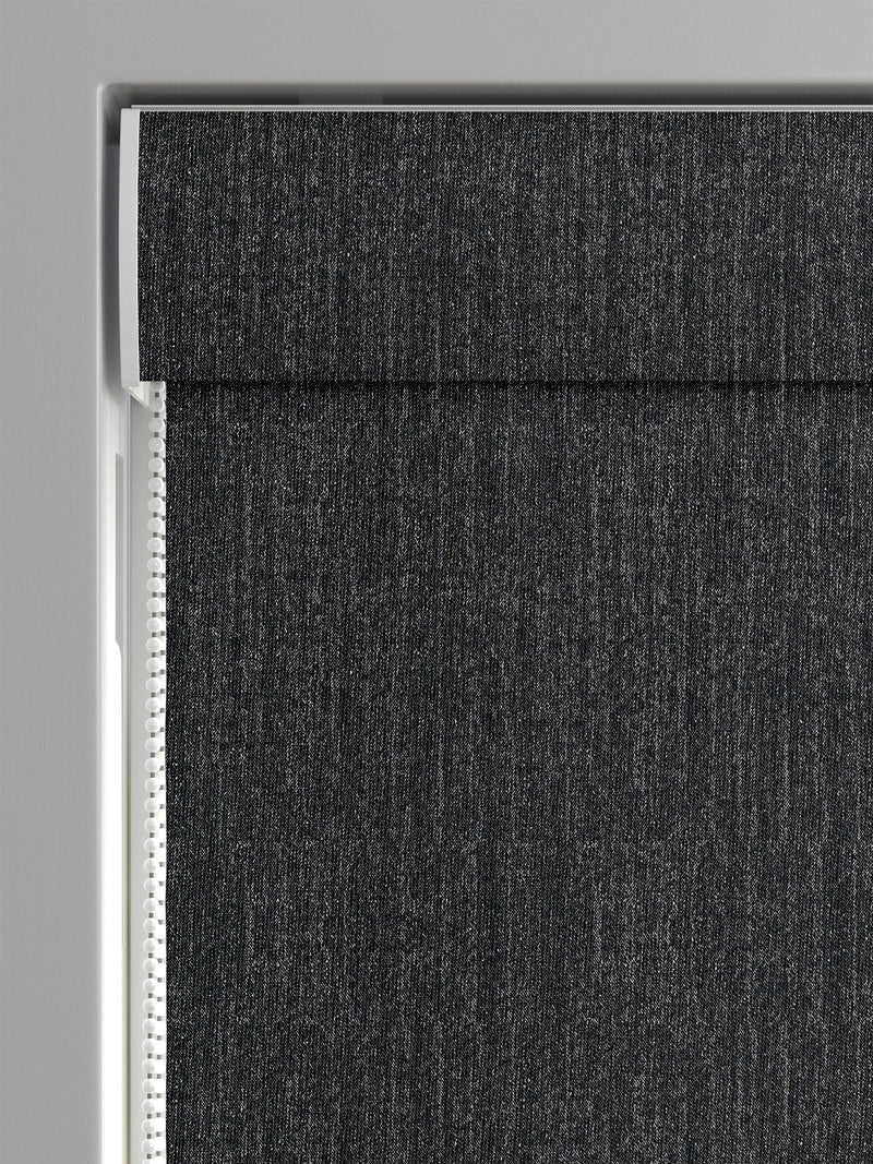 Black glittery roman blind made to measure - British product