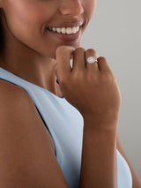 Beaverbrooks Silver Cubic Zirconia Double Halo Ring