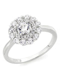 Beaverbrooks Silver Sterling Silver Cubic Zirconia Double Halo Ring