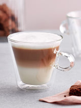 Next Judge Clear Duo Flare Double Walled Latte Glass Set 325ml- Buy online at McGrocer