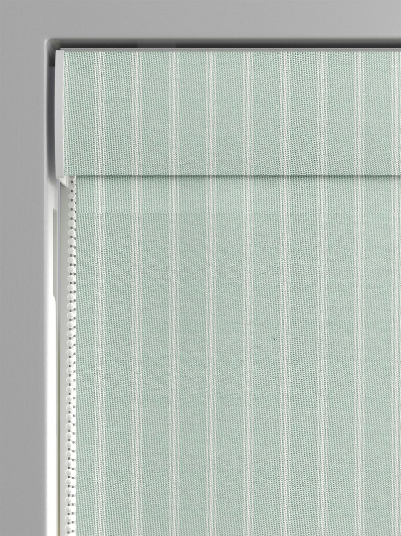 Laura Ashley green stripe roman blinds made to measure, UK version