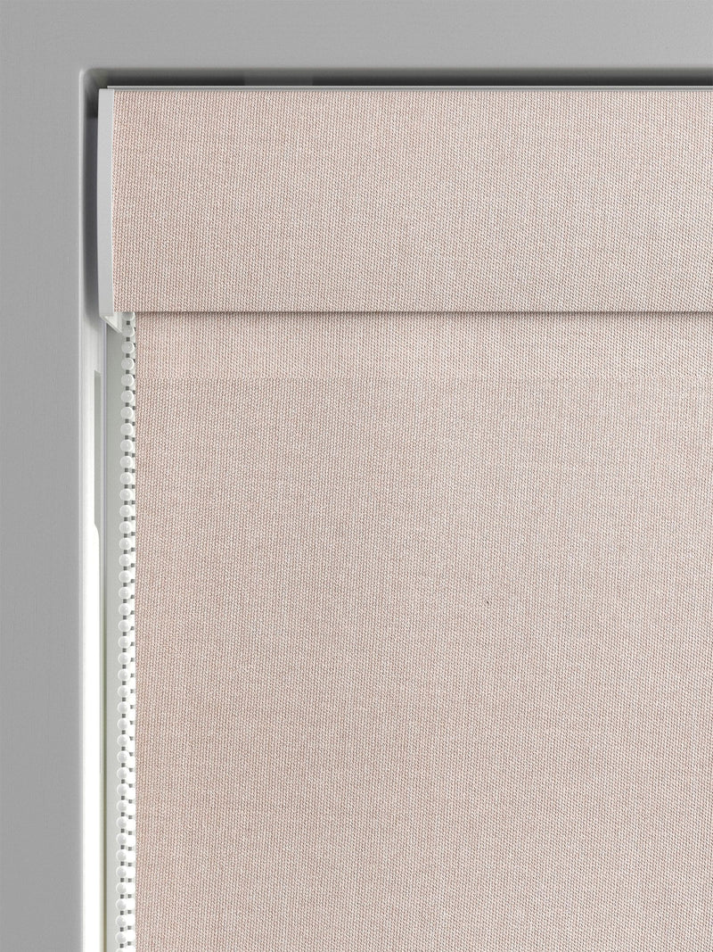 Pink glittery made to measure roman blind, imported from the UK