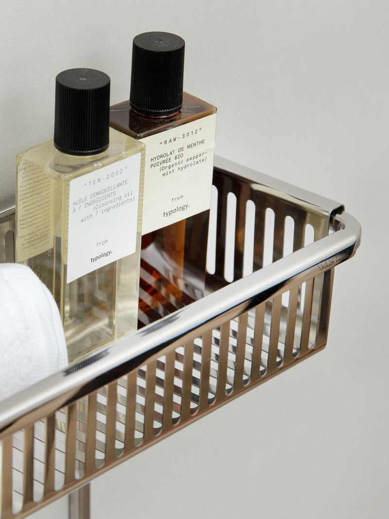 Robert Welch Silver Burford double shower basket, imported from the UK
