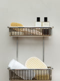 Robert Welch Silver Burford double shower basket, imported from the UK