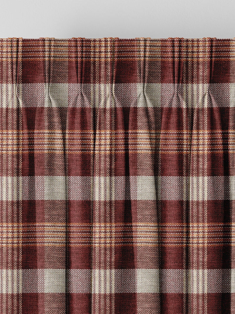 Cleveland red check curtains, imported from the UK