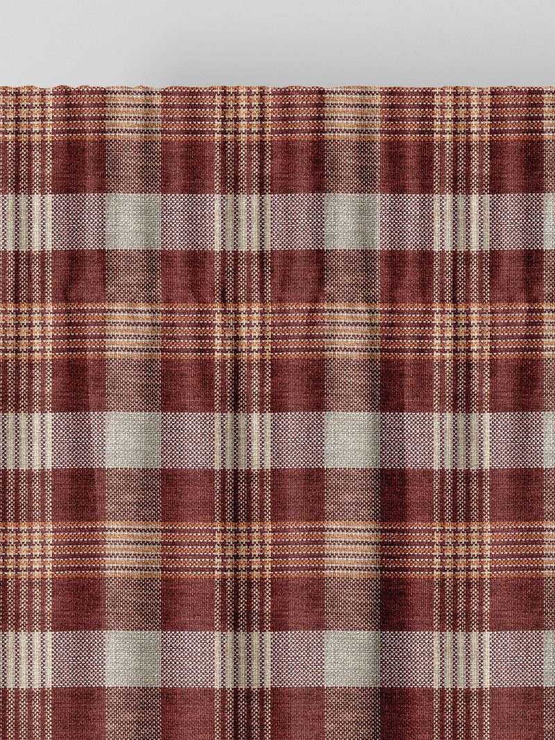 Cleveland red check curtains, imported from the UK