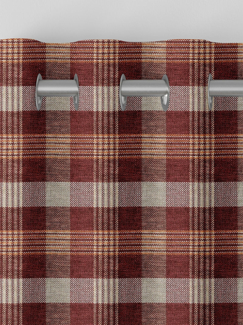Cleveland red check curtains, imported from the UK