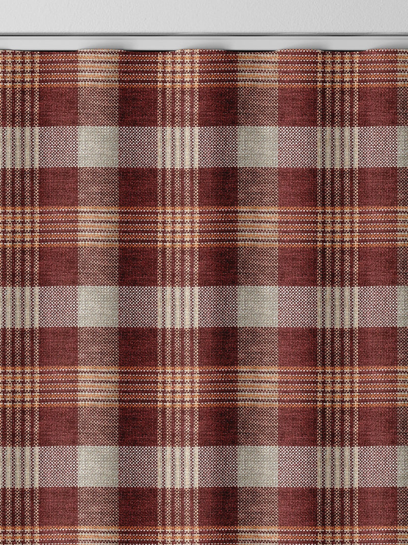 Cleveland red check curtains, imported from the UK