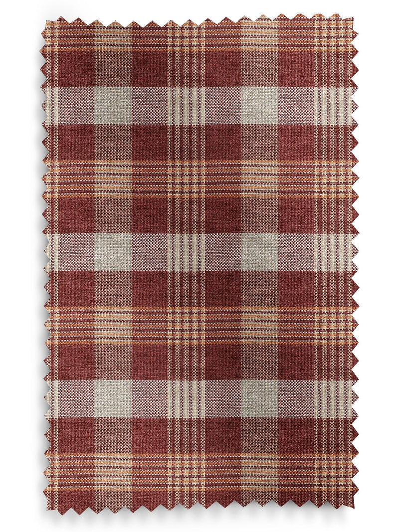Cleveland red check curtains, imported from the UK