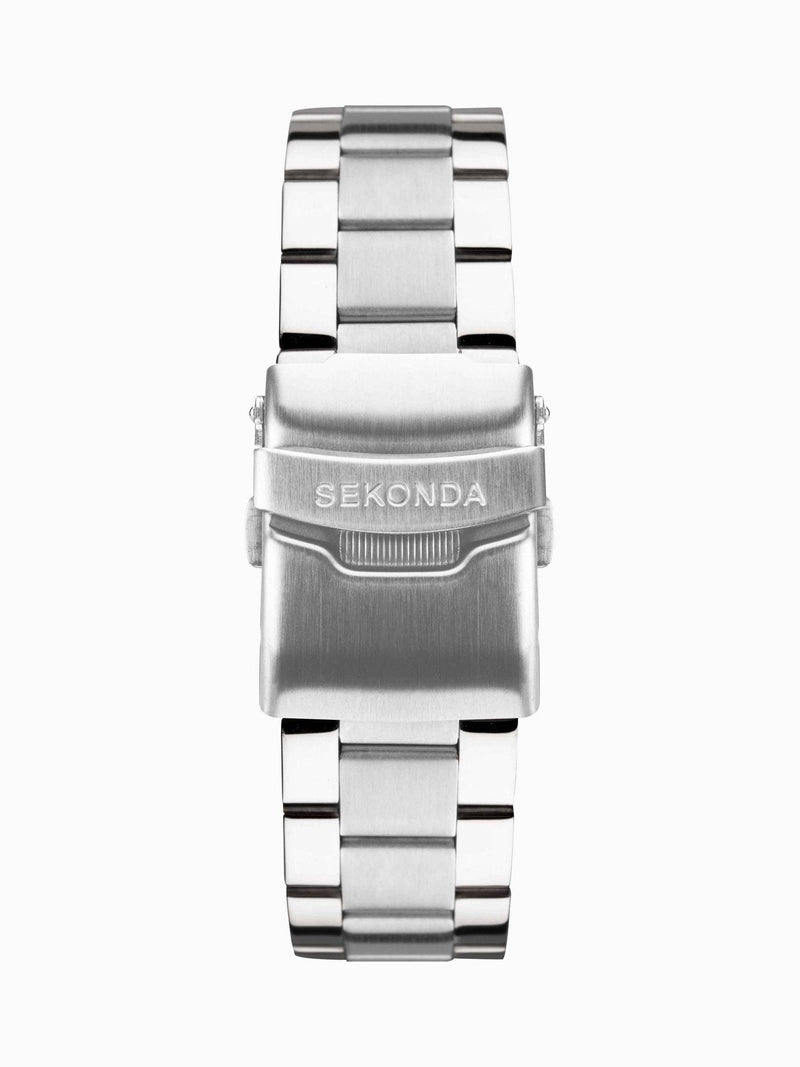Sekonda Black Stainless Steel Bracelet Chronograph Watch 45mm (British brand)