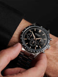 Sekonda Black Stainless Steel Bracelet Chronograph Watch 45mm (British brand)