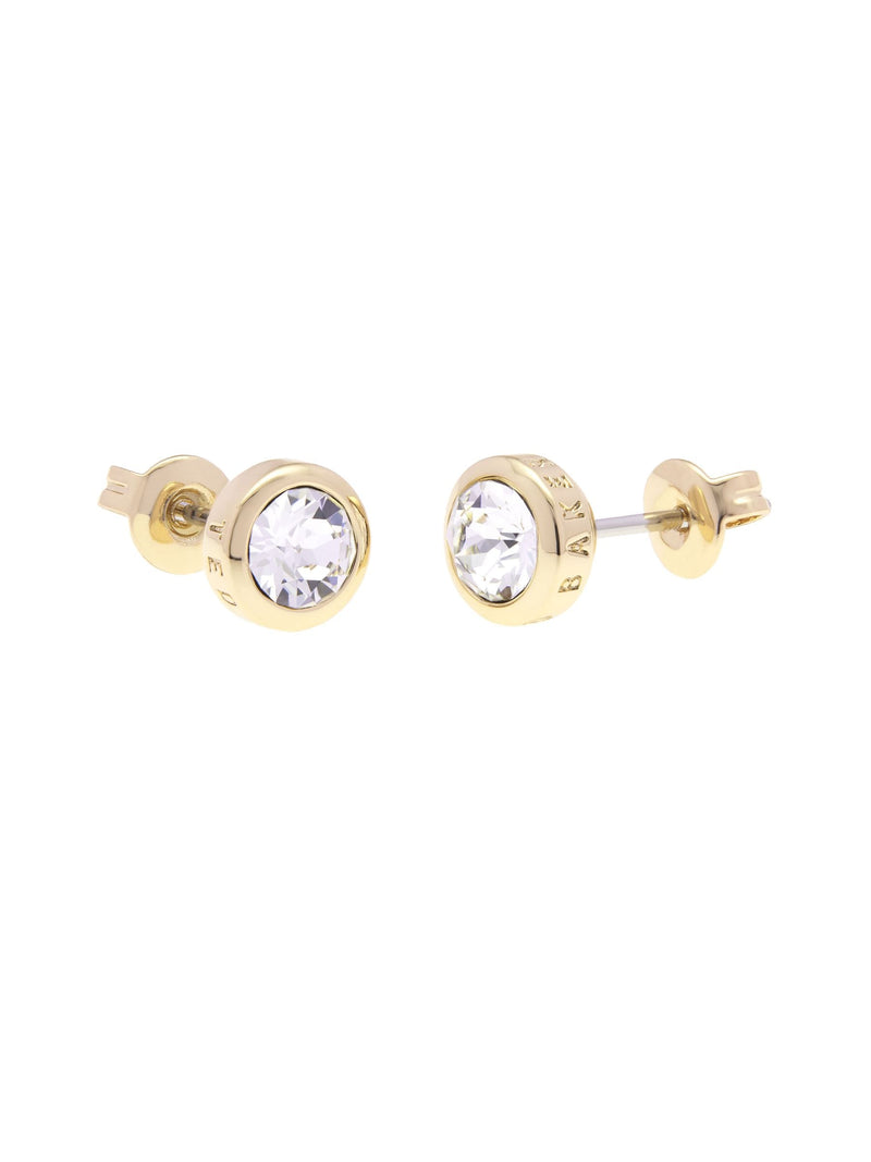 Ted Baker crystal stud earrings gold tone small size - British product