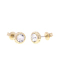 Ted Baker crystal stud earrings gold tone small size - British product