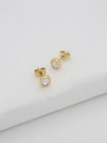 Ted Baker crystal stud earrings gold tone small size - British product