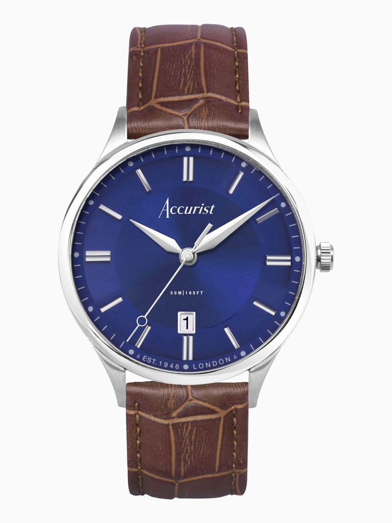 Accurist Brown Classic Leather Strap Analogue Watch
