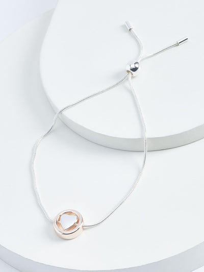 Next Rose Gold and Silver Tone Heart Pully Jewelry Bracelet- Buy online at McGrocer