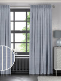 Franklin navy stripe made to measure curtains, imported from the UK