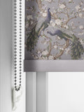 Laura Ashley Belvedere roller blind with purple peacock floral design (British brand)