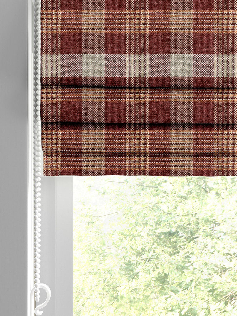 Cleveland red check roman blind - British product