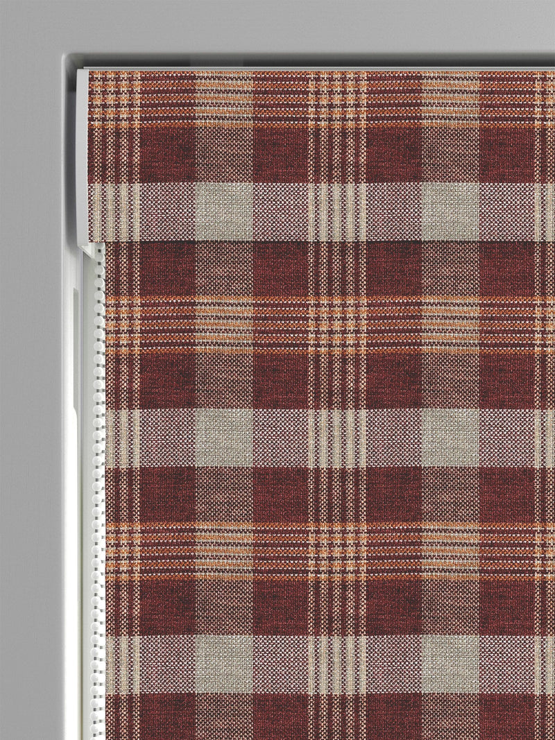 Cleveland red check roman blind - British product