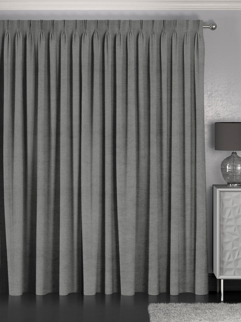 Abbott Slate Grey made to measure curtains, imported from the UK