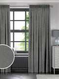 Abbott Slate Grey made to measure curtains, imported from the UK