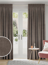 Next Bark Brown Jangga Corduroy Effect Made to Measure Curtains- Buy online at McGrocer