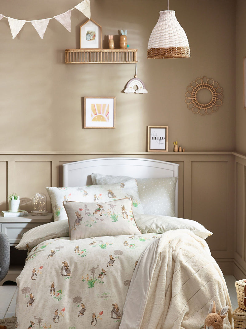 Peter Rabbit natural classic watercolour duvet cover and pillowcase set, imported from the UK