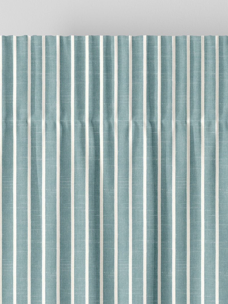 Franklin teal blue made to measure curtains, imported from the UK