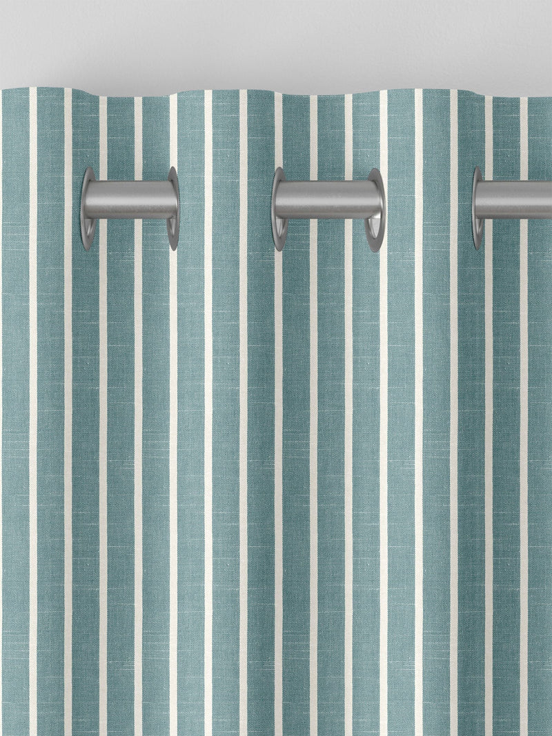 Franklin teal blue made to measure curtains, imported from the UK