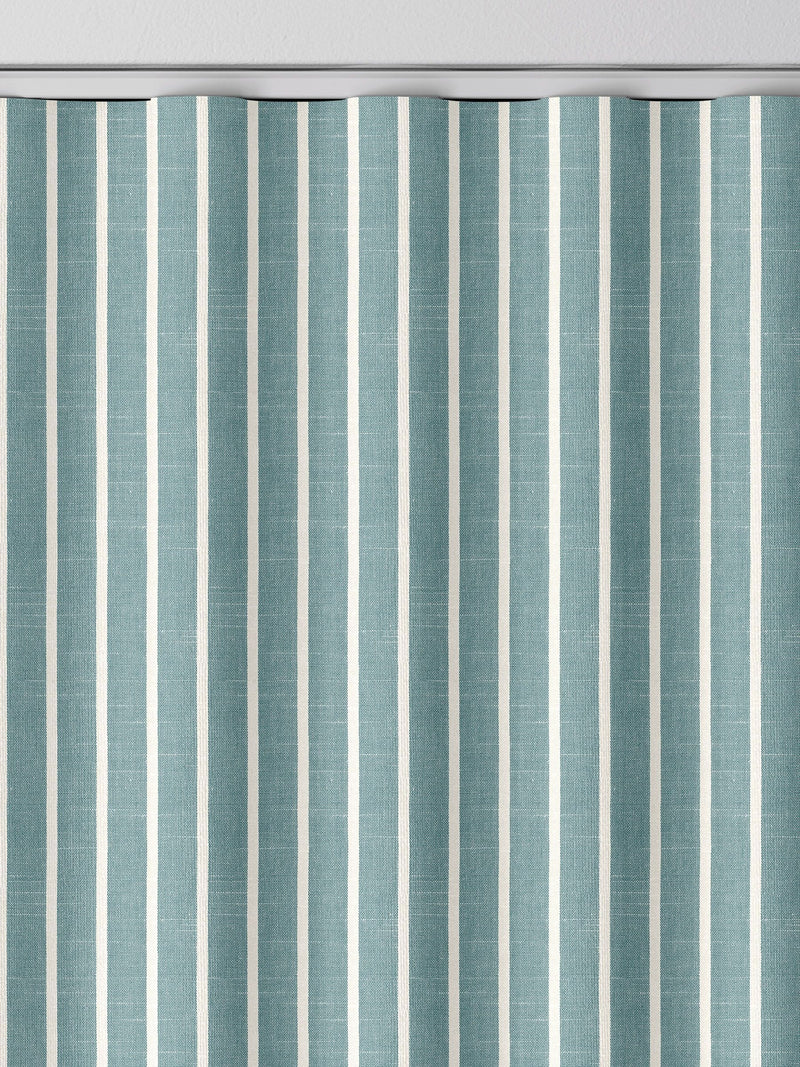 Franklin teal blue made to measure curtains, imported from the UK