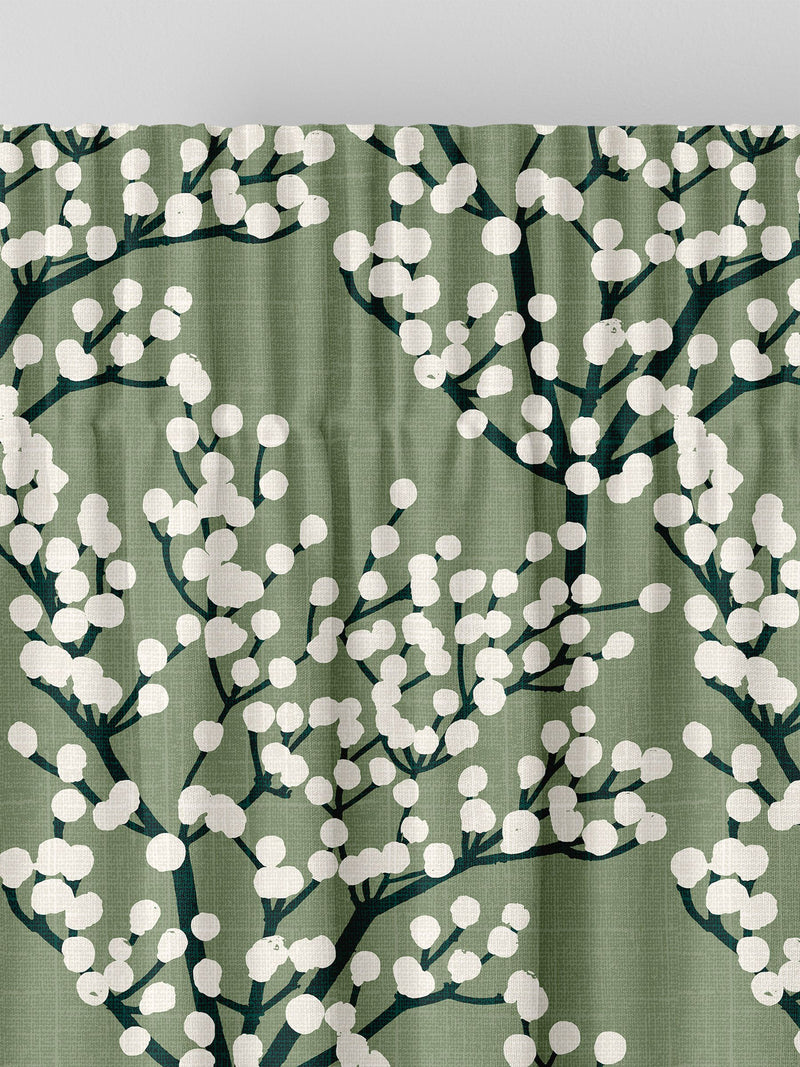 Green Grove made to measure curtains with Grove Aloe pattern - British product