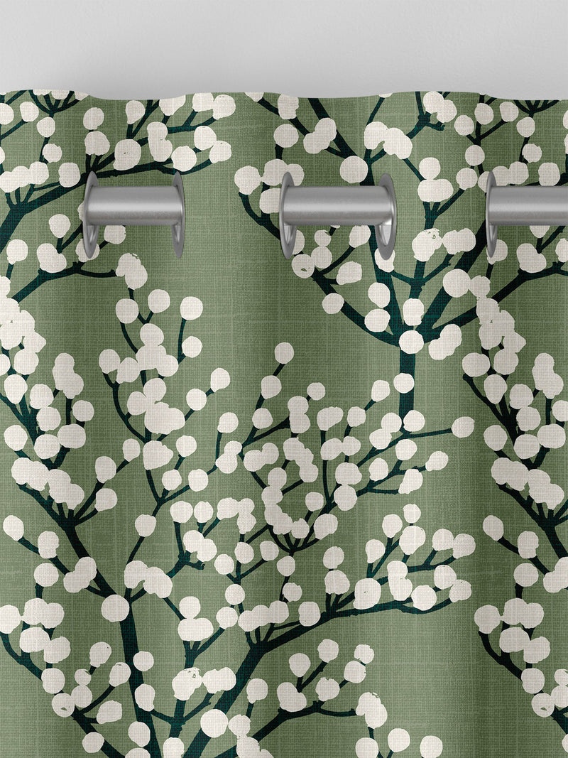 Green Grove made to measure curtains with Grove Aloe pattern - British product