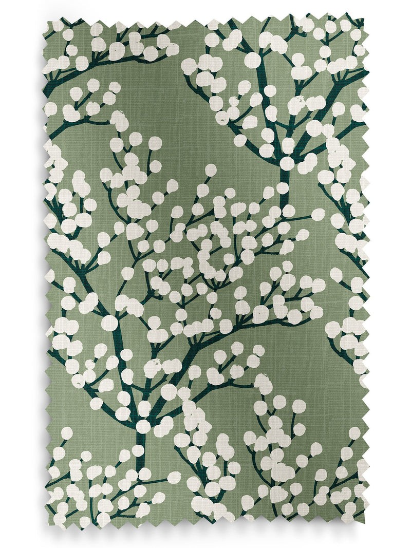 Green Grove made to measure curtains with Grove Aloe pattern - British product
