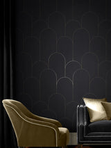 Next Graham & Brown Lancet Black Wallpaper 10m x 52cm- Buy online at McGrocer