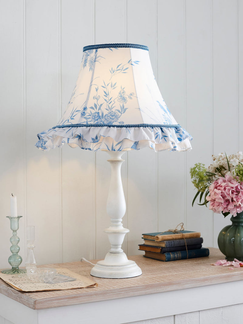 Shabby Chic White Delilah table lamp (British brand)