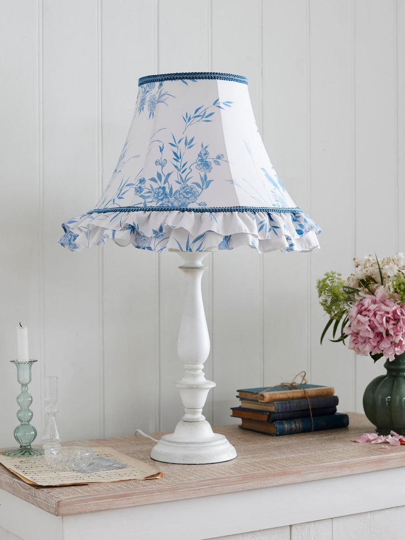 Shabby Chic White Delilah table lamp (British brand)