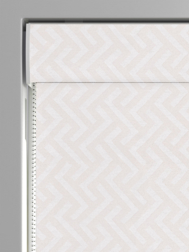 Amble cream geometric Roman blind made to measure, imported from the UK