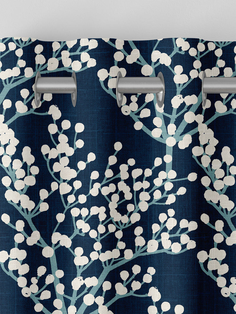 Blue Grove navy curtains, imported from the UK